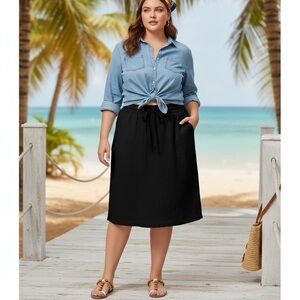Black Skirt Size 6X with Adjustable Waistband NWT